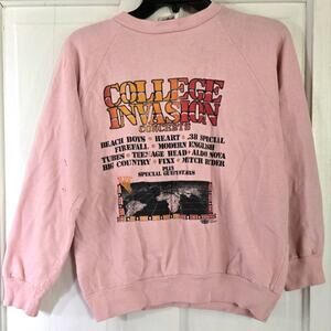 Pink 1984 College Invasion Concert Sweatshirt Size M